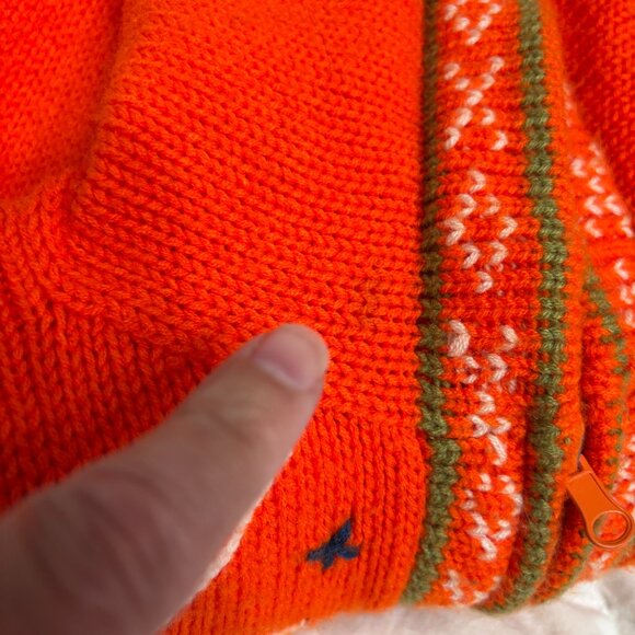 Vintage Peru Knit Kids Sweater Jacket Hoodie Zip Front 1980s - Picture 14 of 14